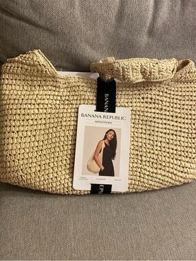 Banana Republic Woven Raffia Tote - Natural Beige